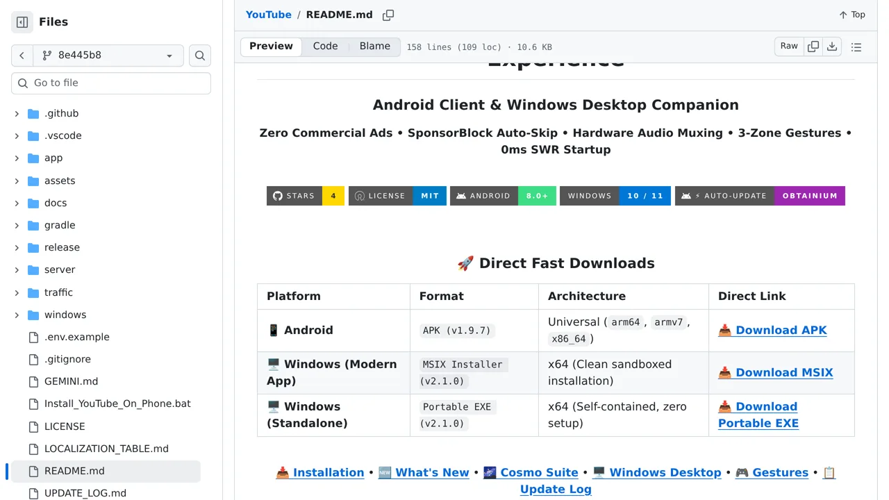 Source screenshot of Vixz (YouTube client)