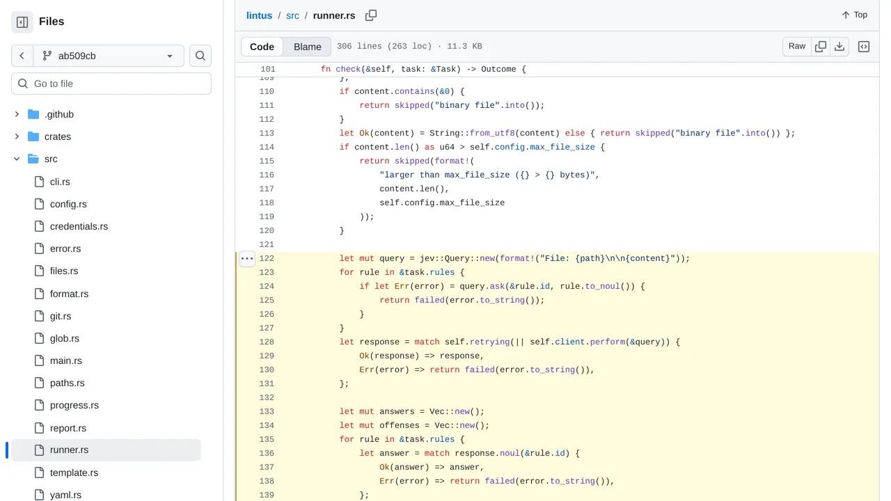 Source screenshot of Lintus