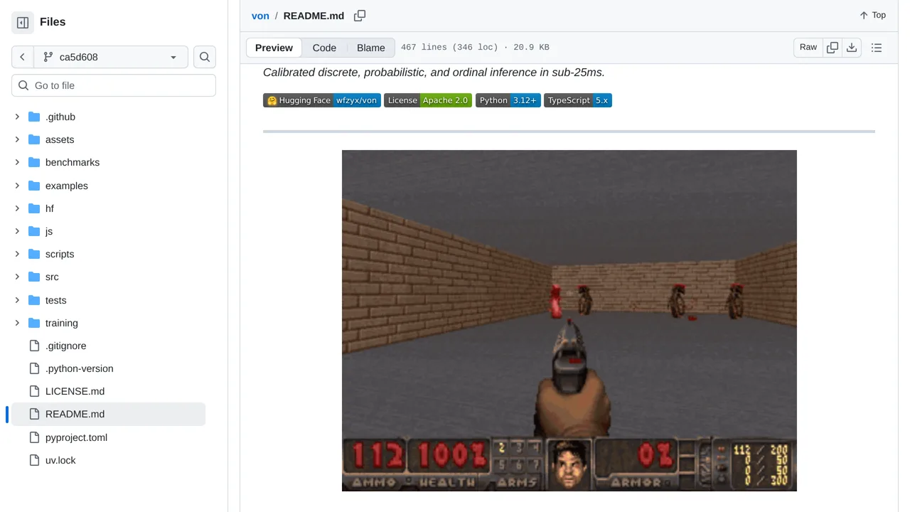 Source screenshot of von
