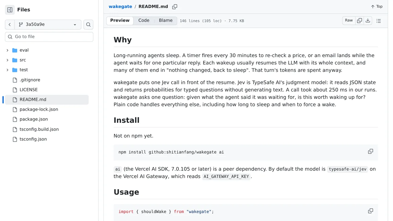 Source screenshot of wakegate