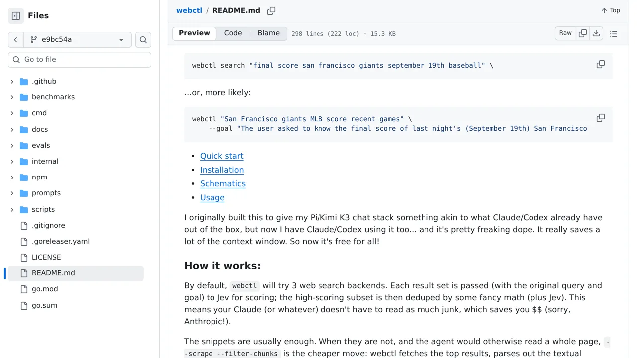 Source screenshot of webctl