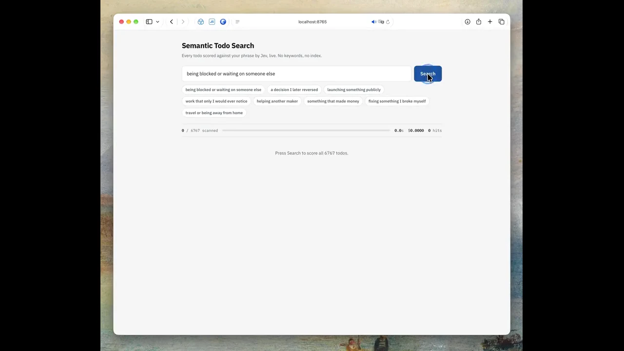 Recorded frame of WIP Todo Filter